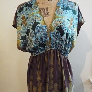 Soulmates Empire Waist Short Sleeve Dress V Neck